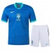 Maillot de foot Brésil Extérieur vêtements enfant Copa America 2024 Manches Courtes (+ pantalon court)